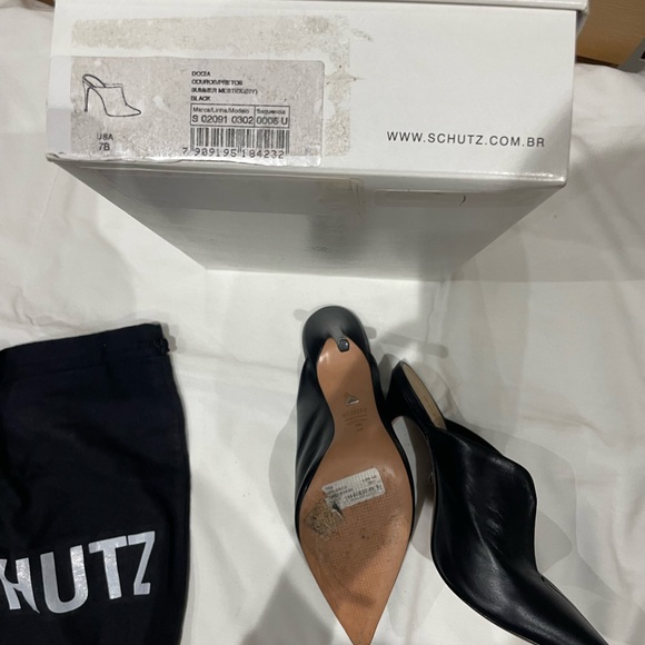 Schutz black leather mule heel - Picture 4 of 4
